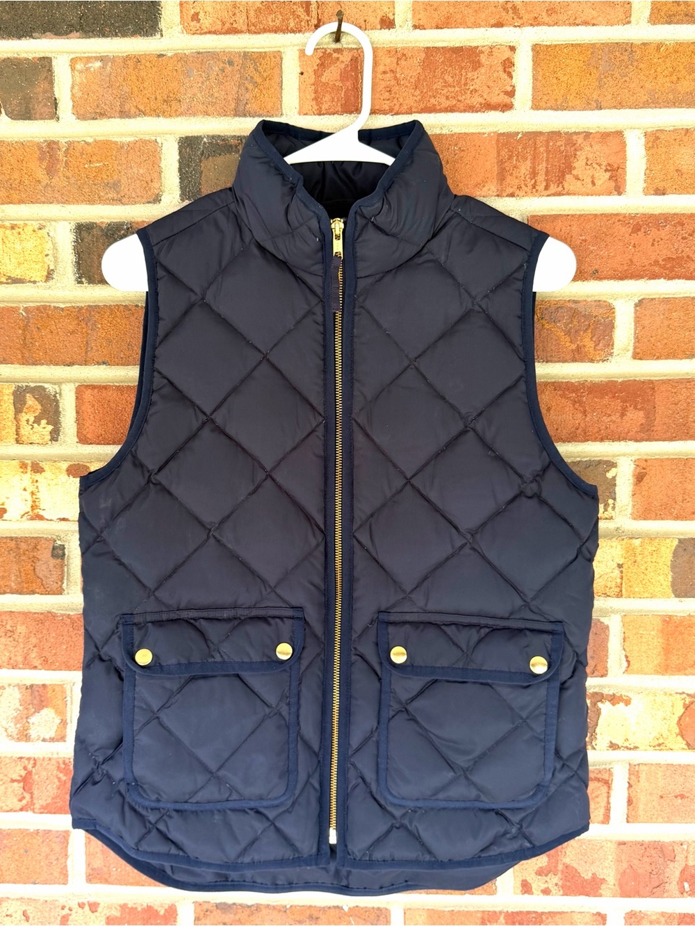 J. Crew Excursion Diamond Quilted Gold Hardware Vest Size Small - Picture 2 of 7